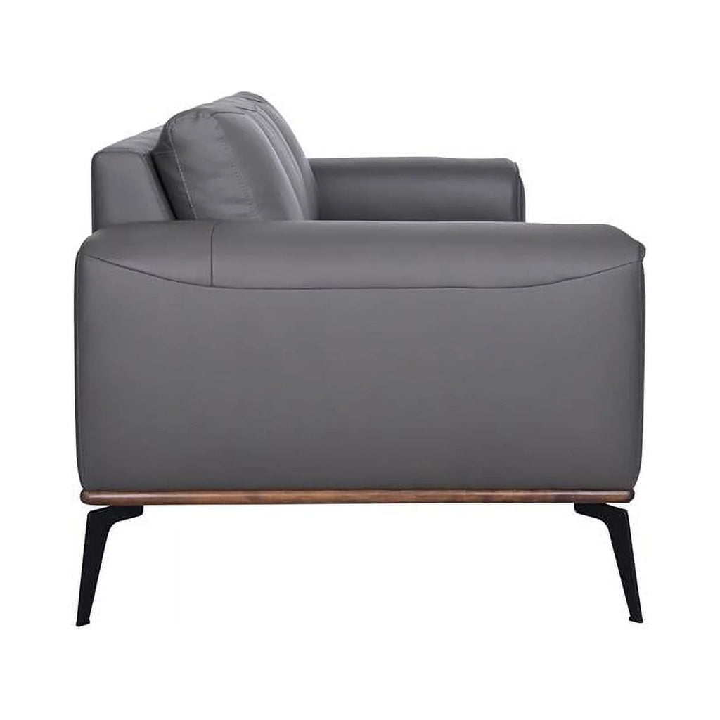 Gray Top Grain Leather Sofa M8633