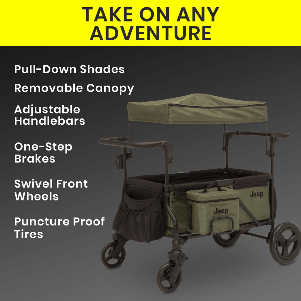 Jeep Wrangler Wagon Stroller with Cooler Bag and Parent Organizer Q292701