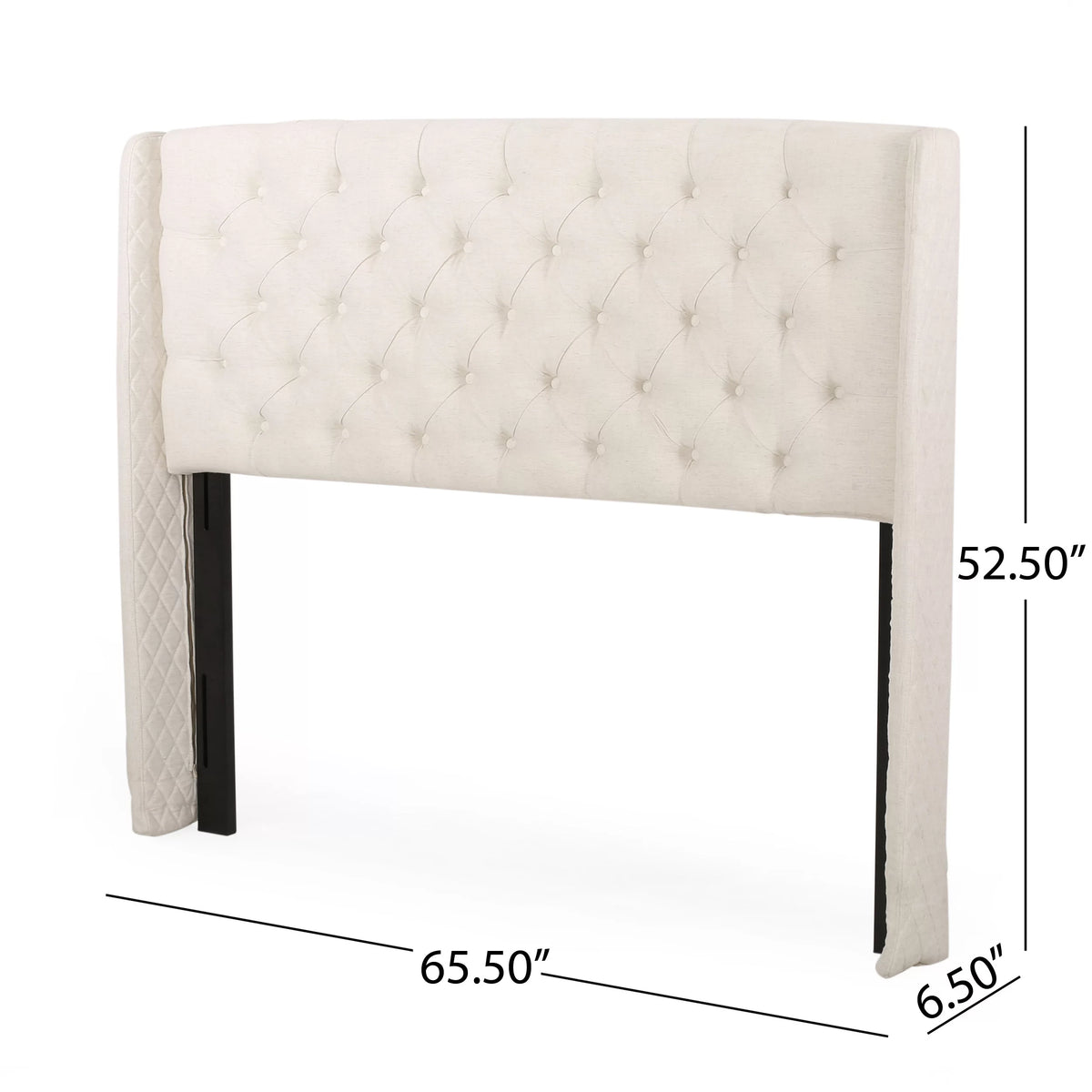 Full/Queen Tufted Wingback Fabric Headboard Q858976