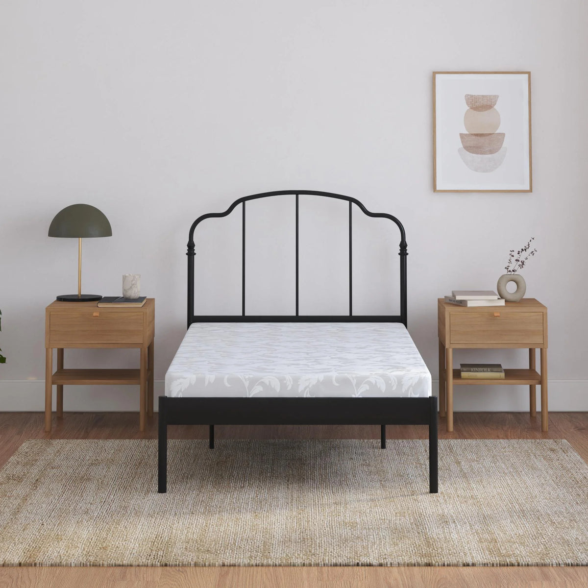 5-Inch Polyester Filled Mattress with Jacquard Cover, Twin, White K104