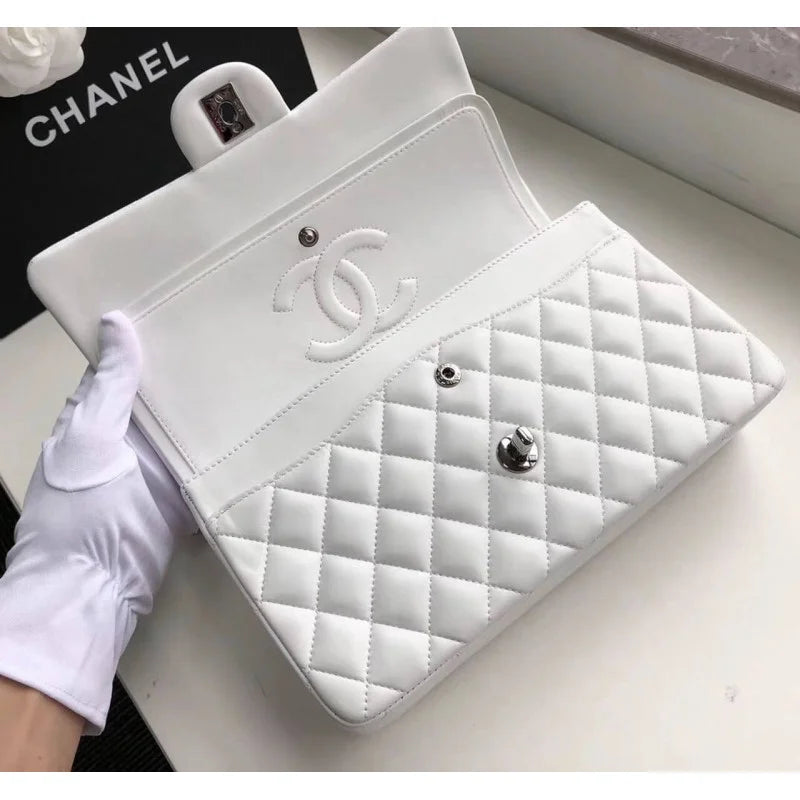 White Lambskin Leather Flap Bag N51860
