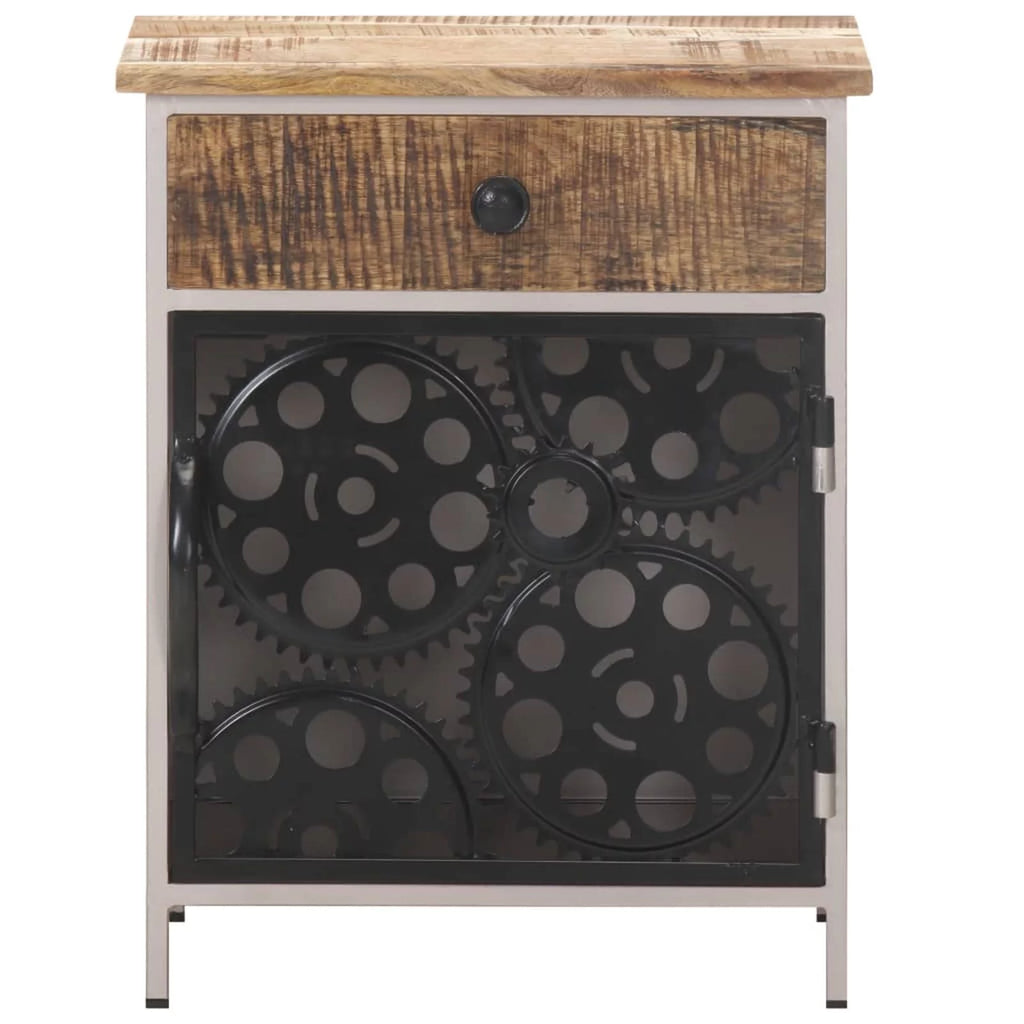 Bedside Cabinet Rough Mango Wood V908752