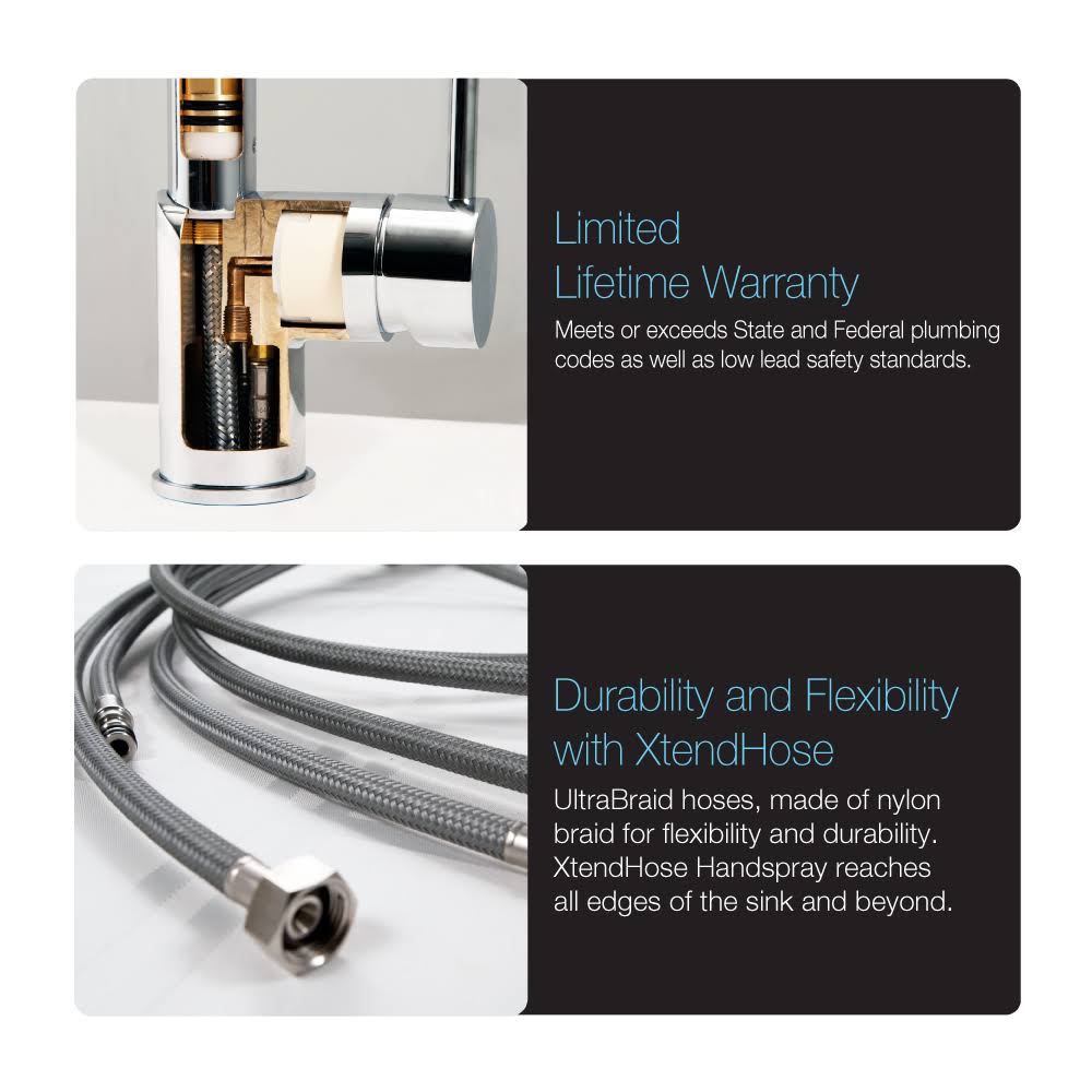 Polished Chrome Pull Down Kitchen Faucet O35712