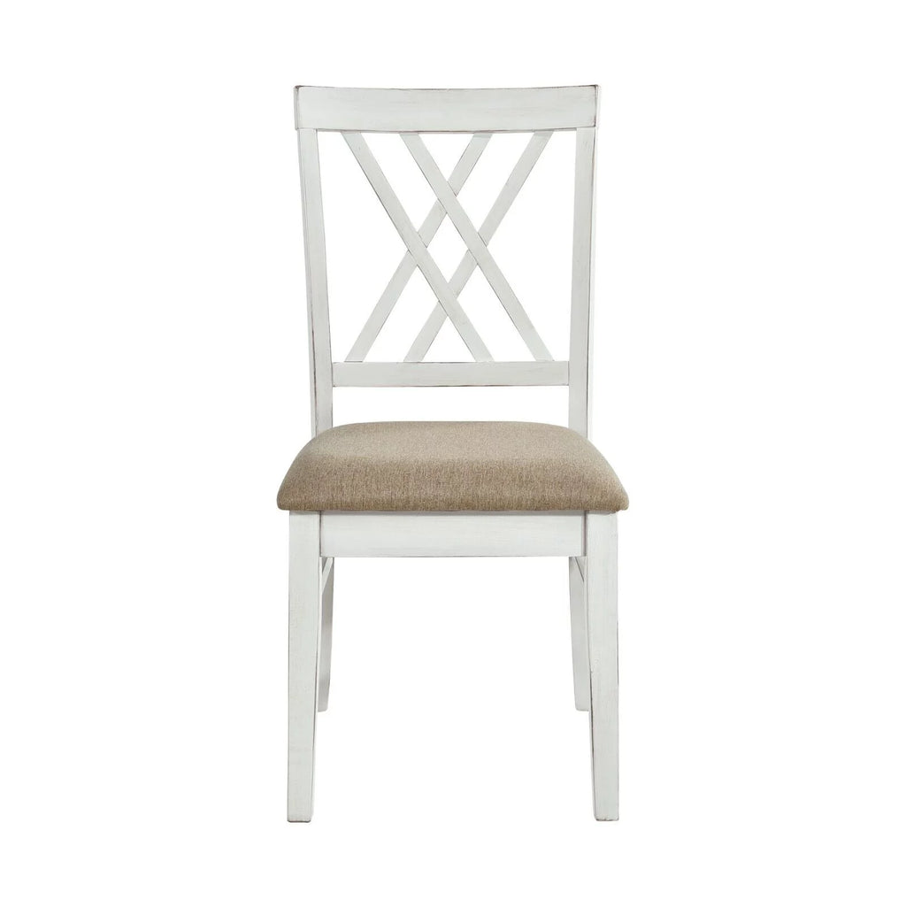 White and Oak 6pc Dining Set with Extension Leaf Bench and 4 Side Chairs B165920