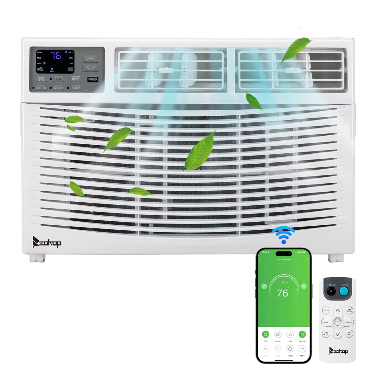 10,000 BTU 115V Window-Mounted Compact Air Conditioner with Remote Control, White E856