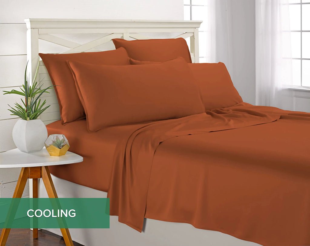 Queen Size 4 Piece Bamboo Bed Sheets Set I702542