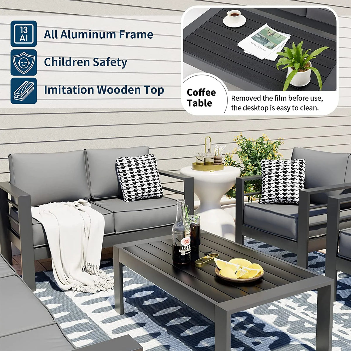 Aluminum Patio Furniture Set P2612