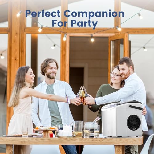 Stainless Steel Countertop Ice Maker, 26.5Lbs per Day, Portable with Auto-Cleaning Y165