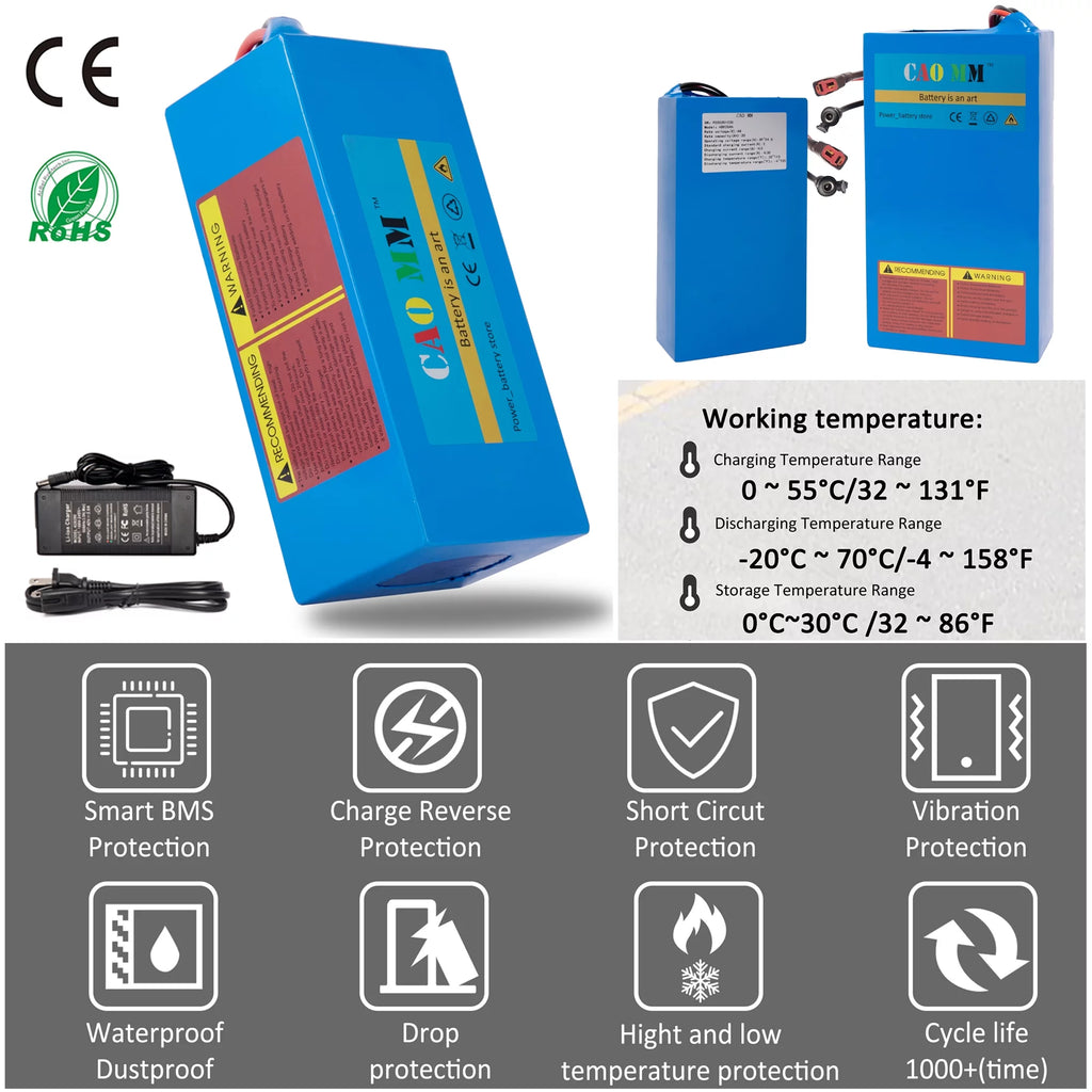 48V 10Ah Lithium Ebike Battery with 5A Fast Charger U61840