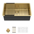 28 Inch Gold Undermount Stainless Steel Kitchen Sink H66605