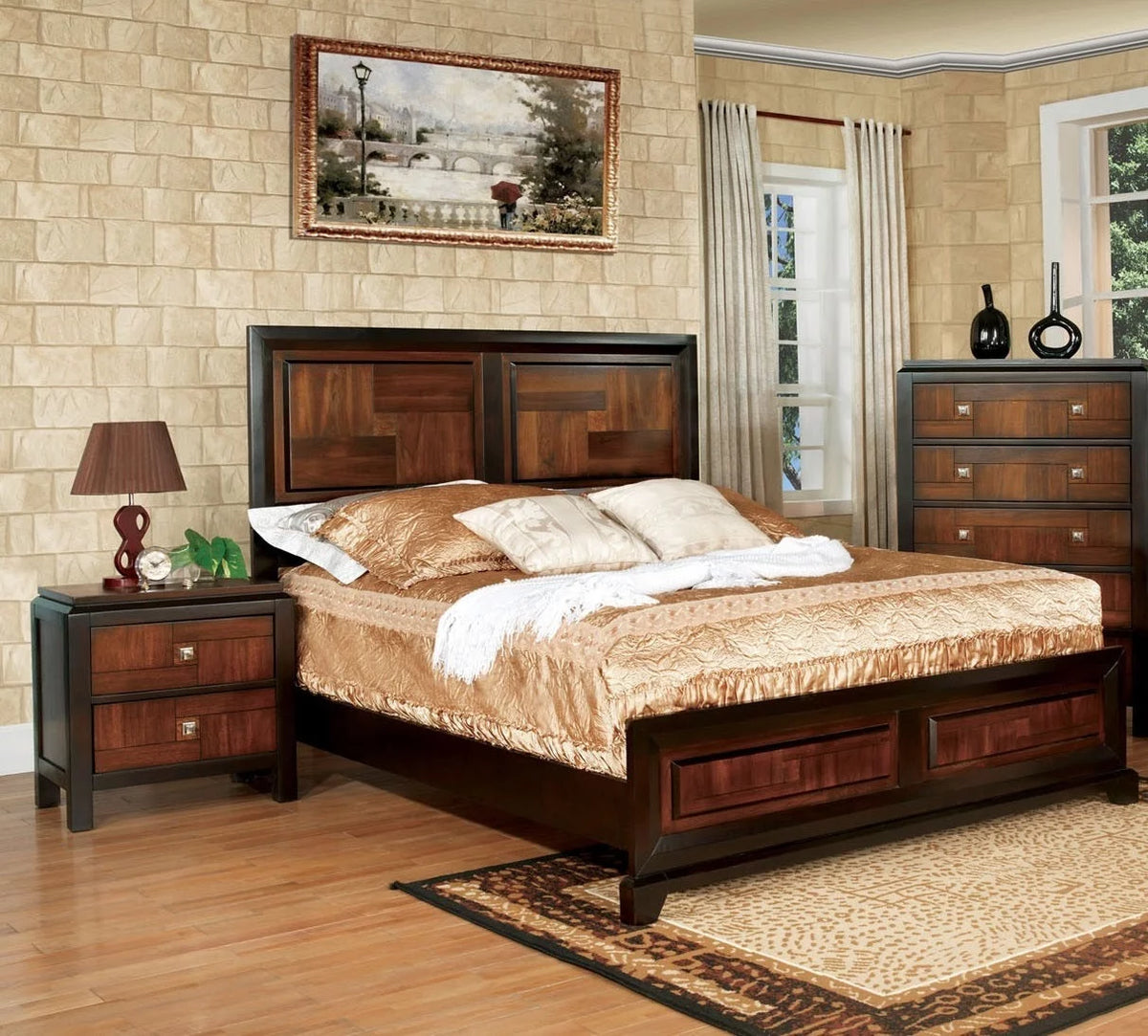 Solid Wood 2-Drawer Nightstand K228022