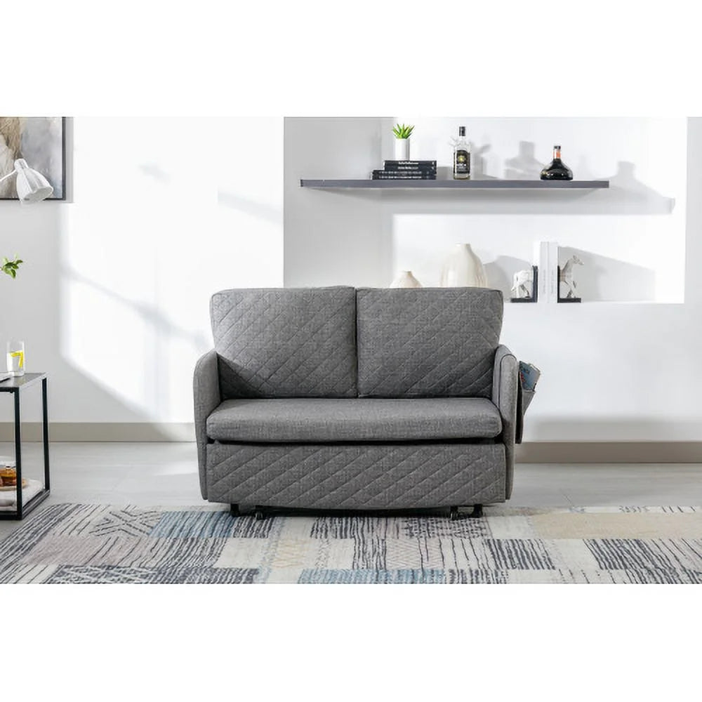 Velvet Convertible Sleeper Sofa Bed with 2 Pillows X98532