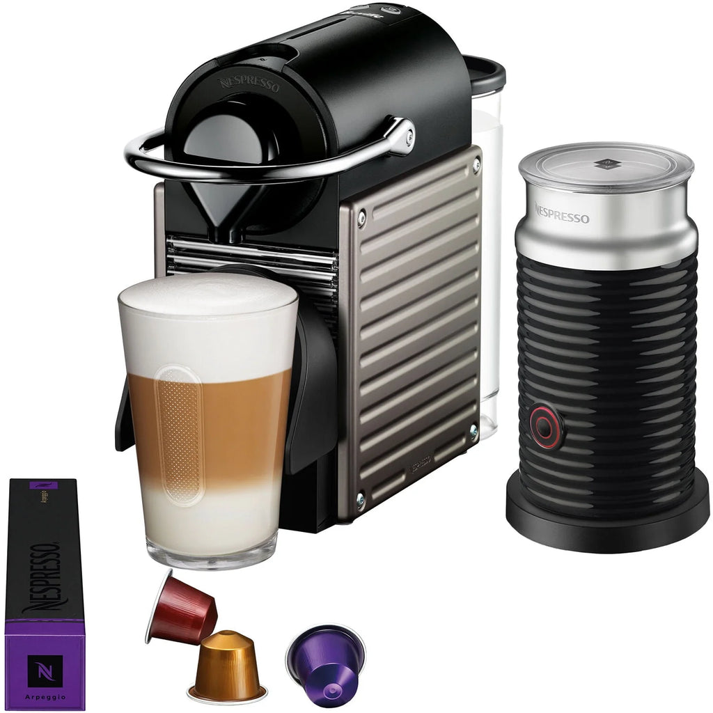 Black Single-Serve Machine with Milk Frothier E174184