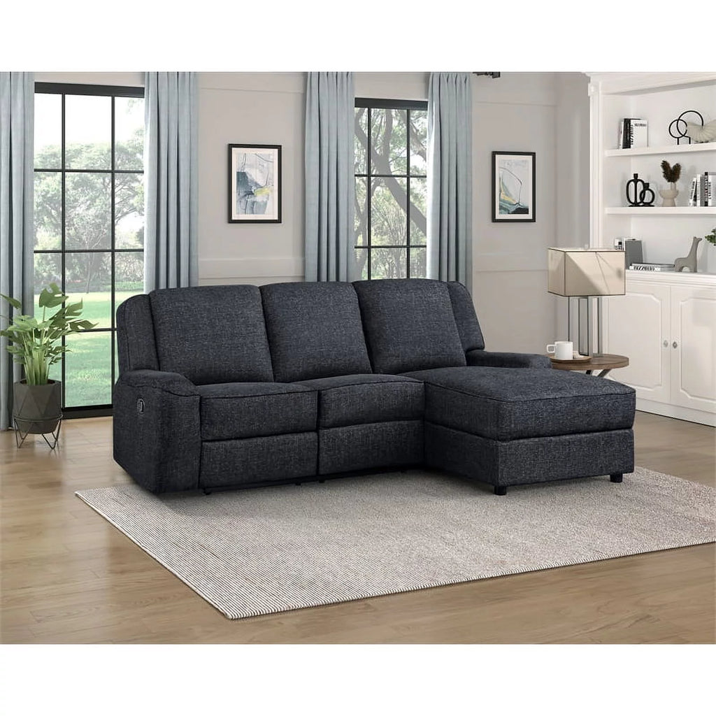 Chenille Reclining Sectional with Right Chaise Z3408