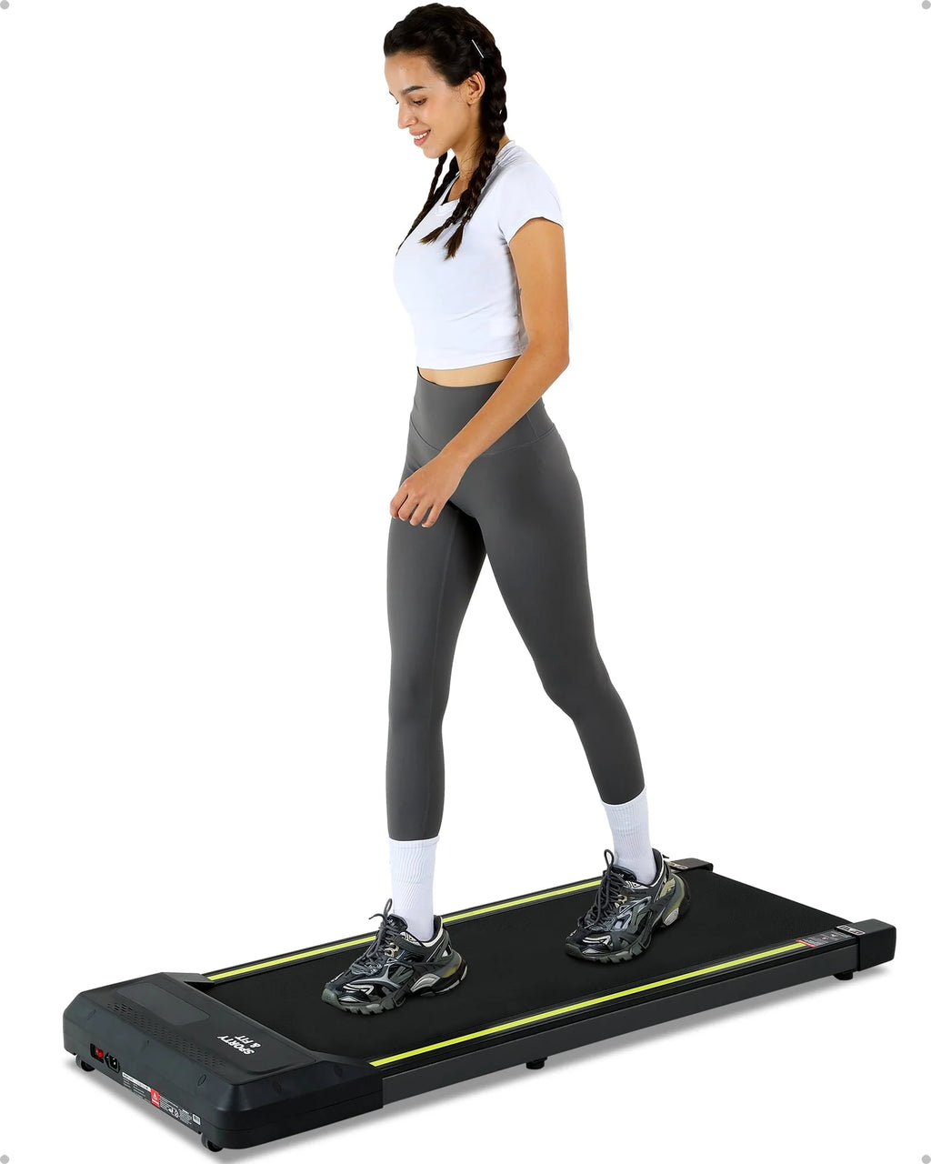 Black Portable Under Desk Treadmill with Remote Control Y387