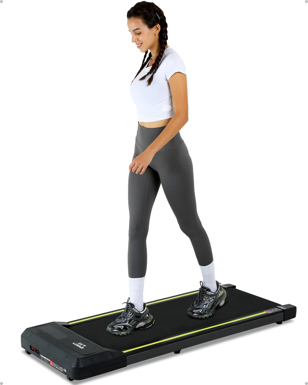 Black Portable Under Desk Treadmill with Remote Control Y387