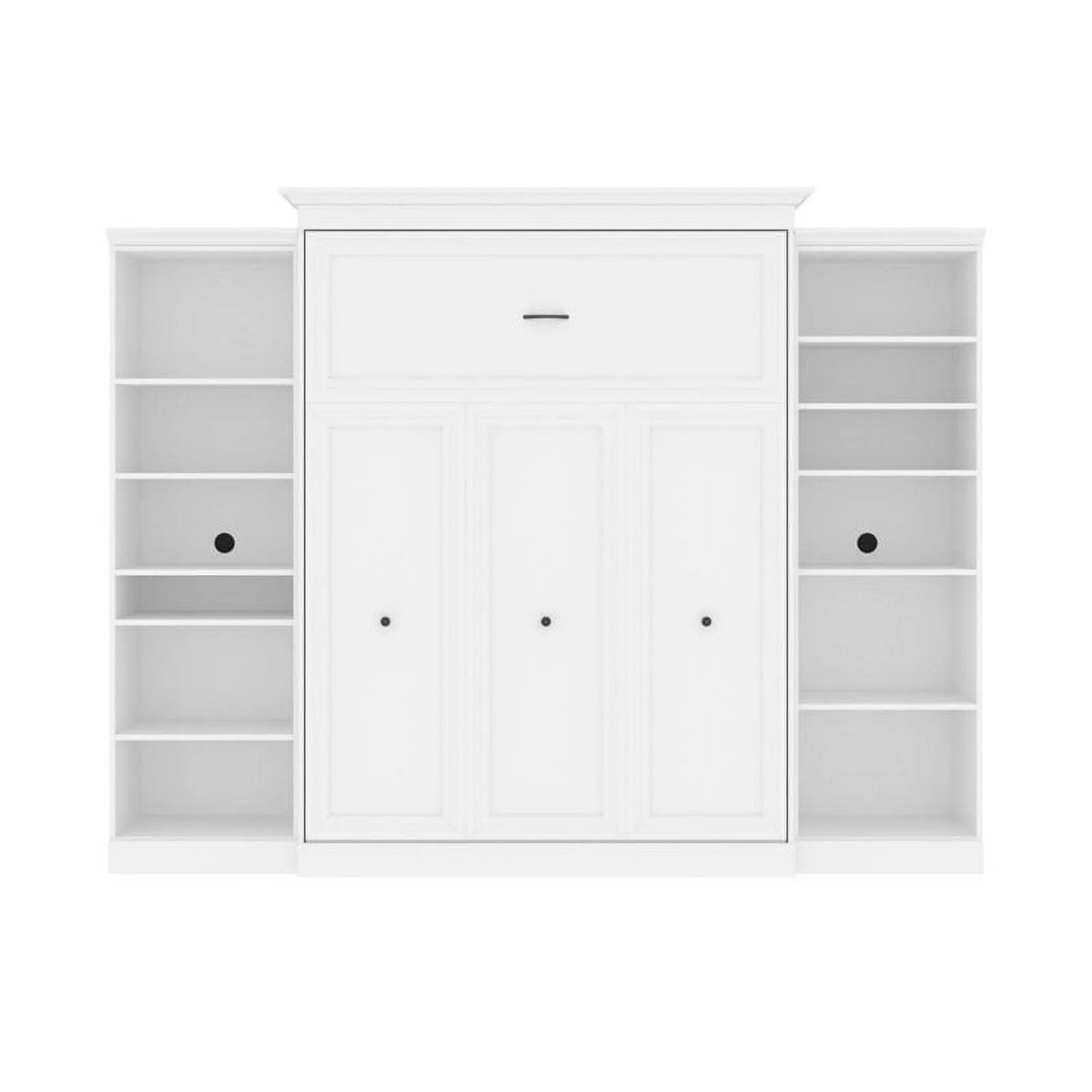 Queen Wall Bed with Storage in White T574618