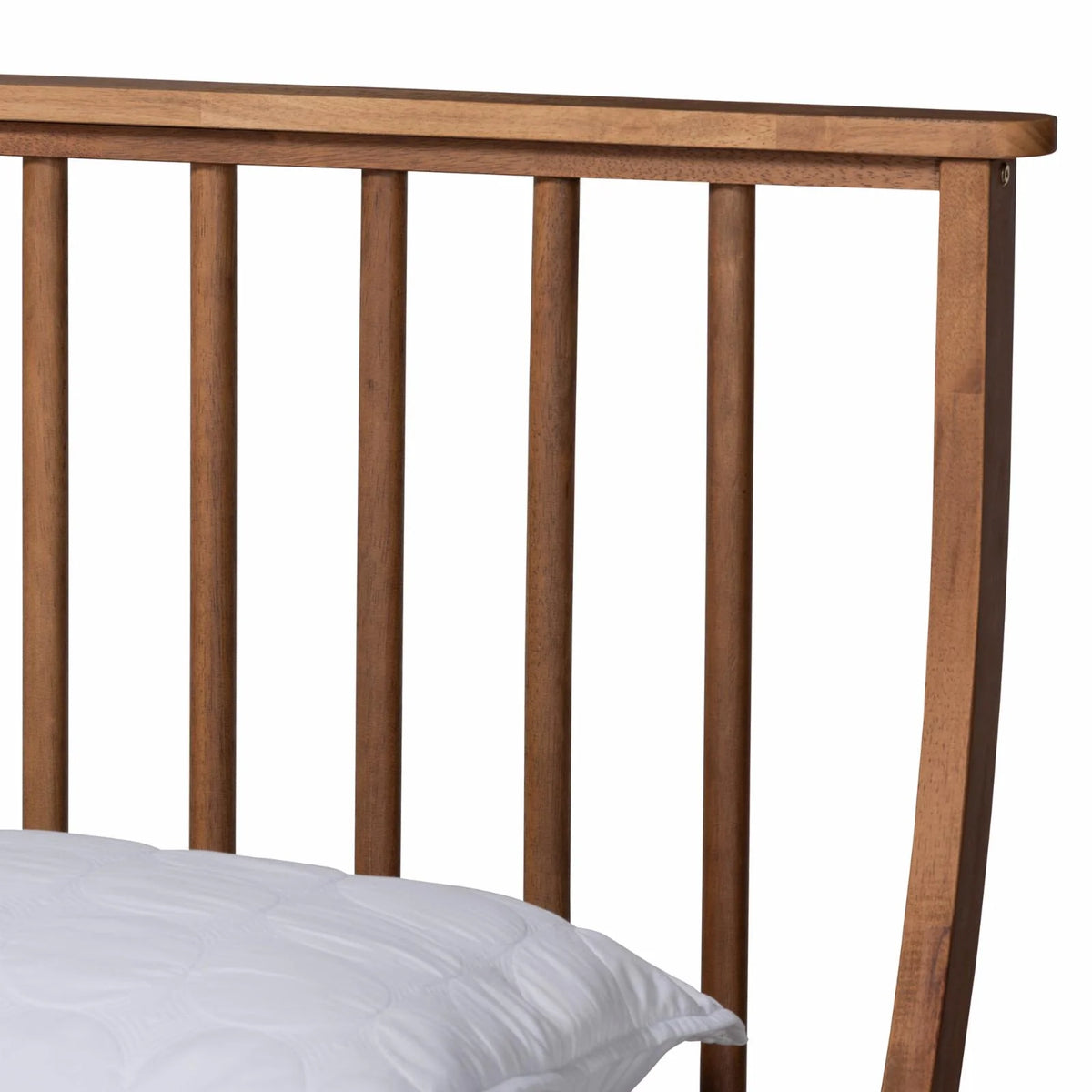 Walnut Brown Wood King Size Platform Bed E488316