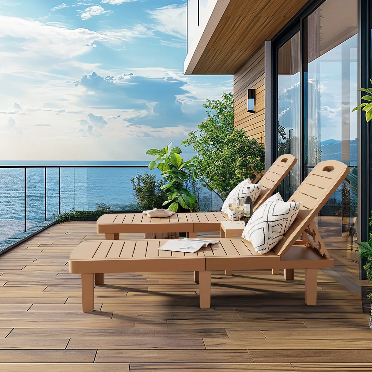 Oversized Outdoor Lounge Chair Set of 2 S76244