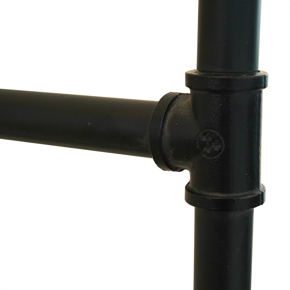 Black 2 Tier Wall Mounted Clothing Rack with Shelves A47448