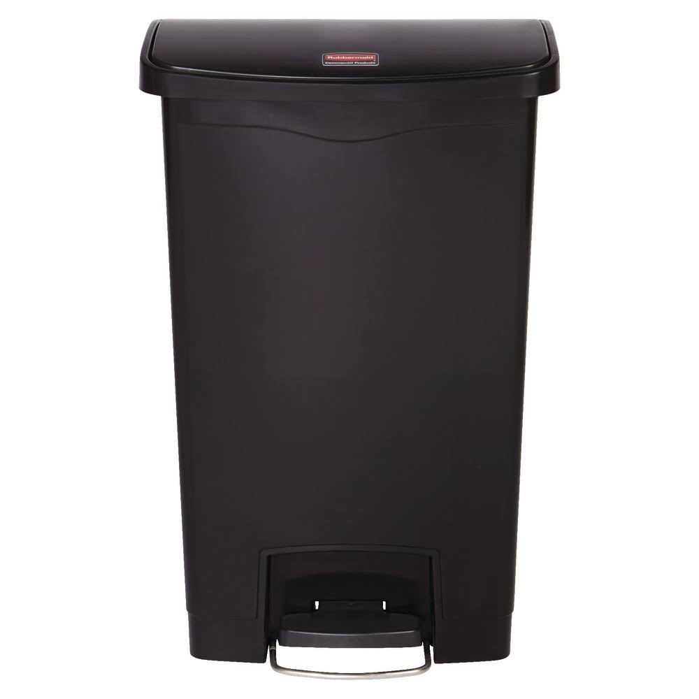 Black 13.2 gal Plastic Step-On Trash Can P406
