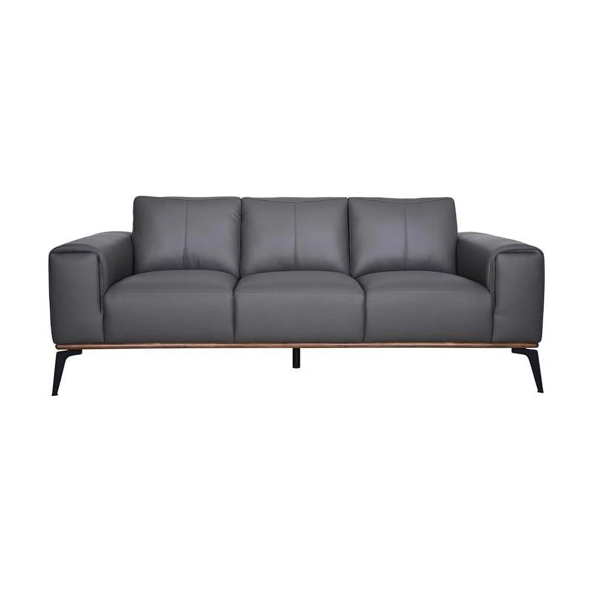 Gray Top Grain Leather Sofa M8633
