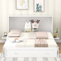 Queen Size Solid Wood Murphy Platform Bed with Drawer D20059