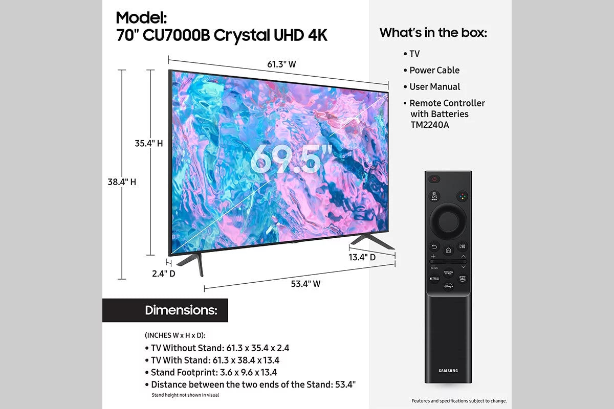 70 Class Crystal UHD 4K Smart Television B410403