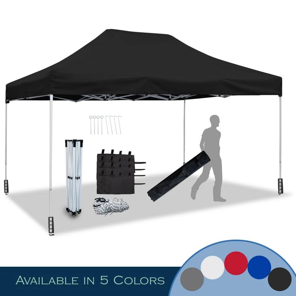 Black 10 ft. x 15 ft. Pop-Up Canopy Tent J886727