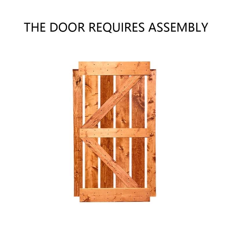 Stained K Double Barn Door with Hardware Kit T697