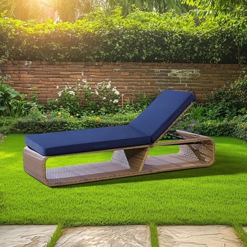 Waterproof Outdoor Chaise Lounge Cushion with Ties M225484