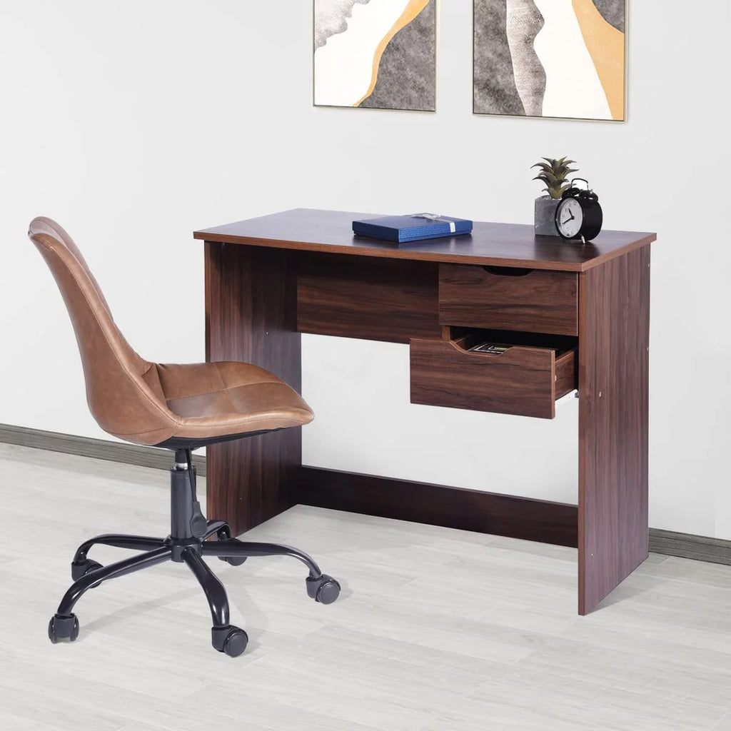 Walnut Computer Desk with Storage Drawers A7475