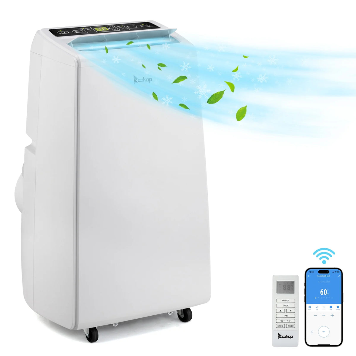 5100 BTU Portable Air Conditioner & Dehumidifier with Remote, White O60883
