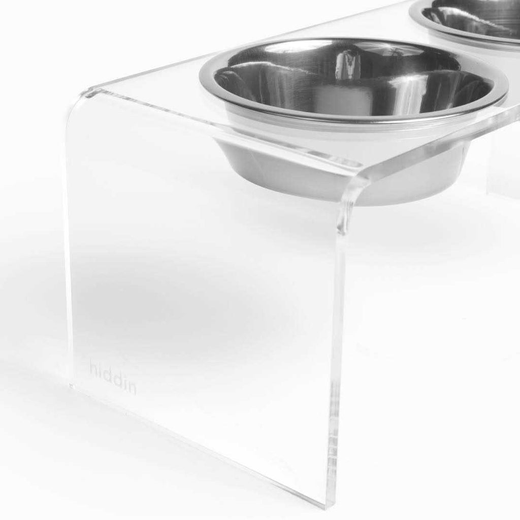 Clear Double Bowl Pet Feeder P121