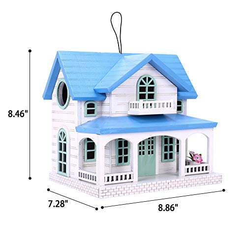 Wooden Birdhouse with Blue Roof Z3023