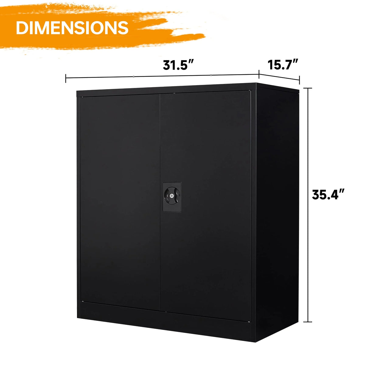 Metal Storage Cabinet with 2 Adjustable Shelves Z914868