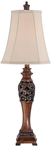 30" Tall Set of 2 Bronze Wood Table Lamps H5651
