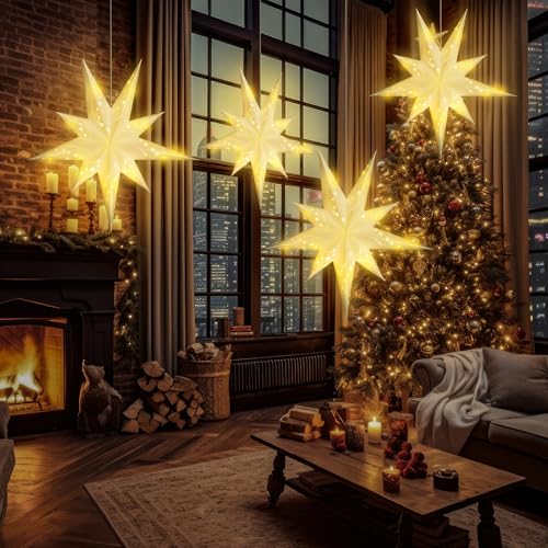2 Pack 27 Inch Paper Star Lantern White R332452