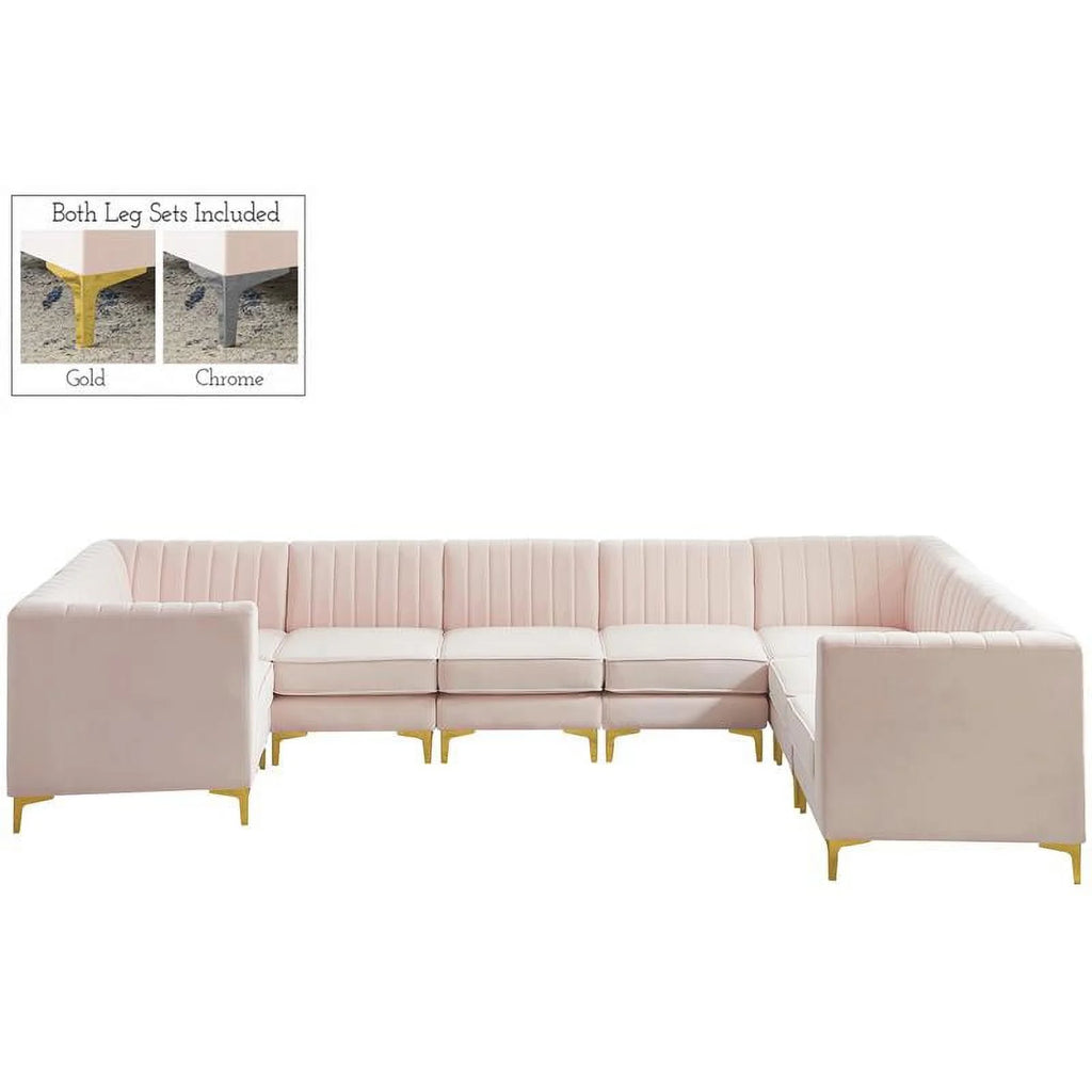 Pink Velvet Modular Sectional G80812
