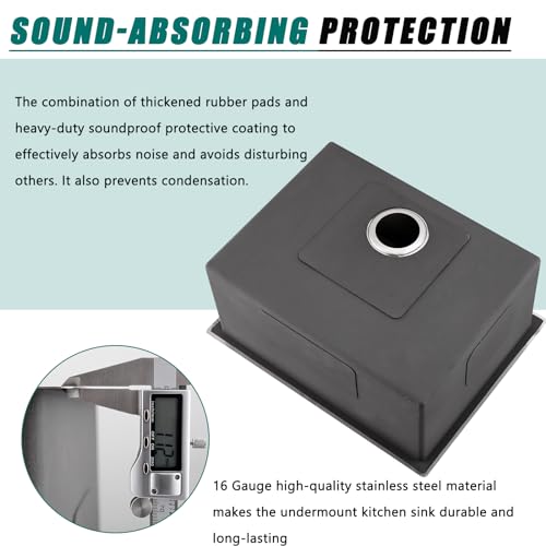 25 Inch Drop In 16 Gauge Stainless Steel Utility Sink with Faucet U72546