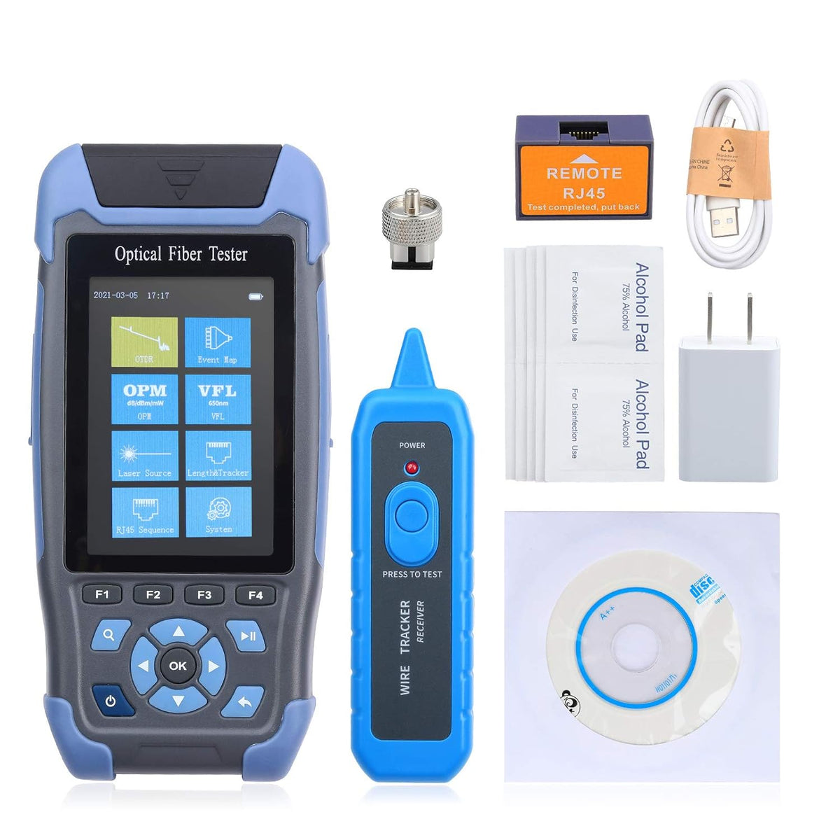 OTDR Fiber Optic Tester 1310/1550nm with OPM OLS RJ45 VFL Test Q361497