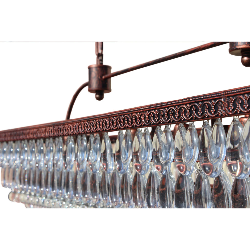 40 inch Rectangular Glass Drop Chandelier S293833