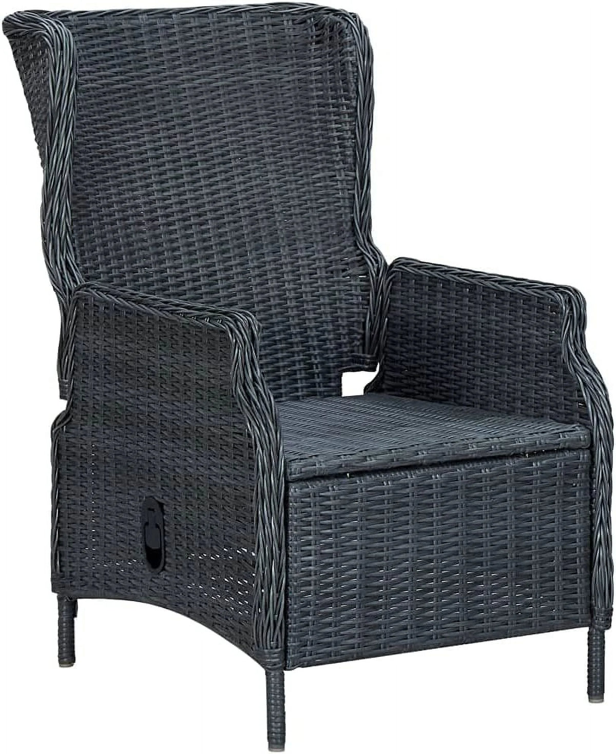 5 Piece Acacia Wood Patio Lounge Set with Dark Gray Cushions K33418