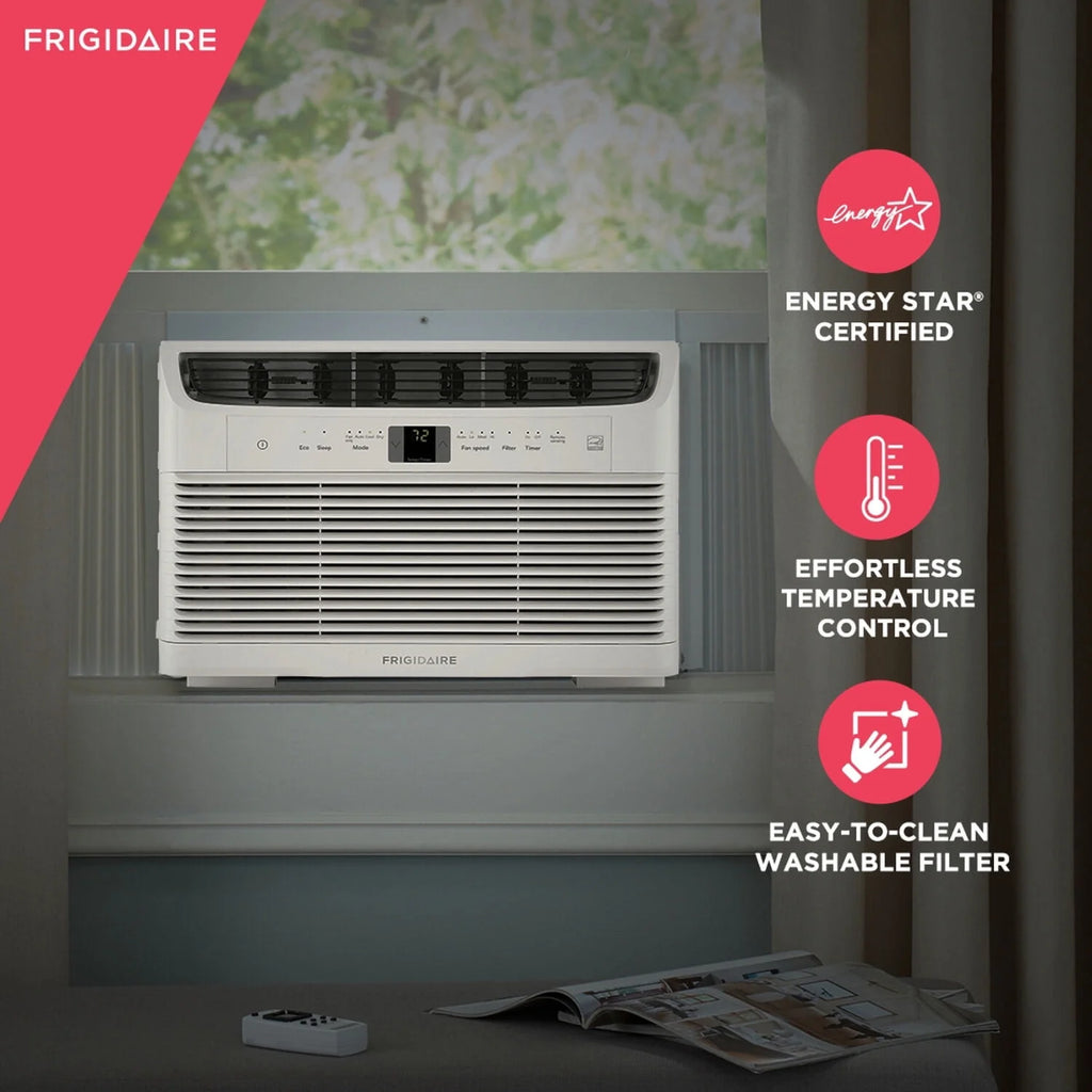 5,000 BTU Window-Mounted Air Conditioner with Remote Control, White I86481