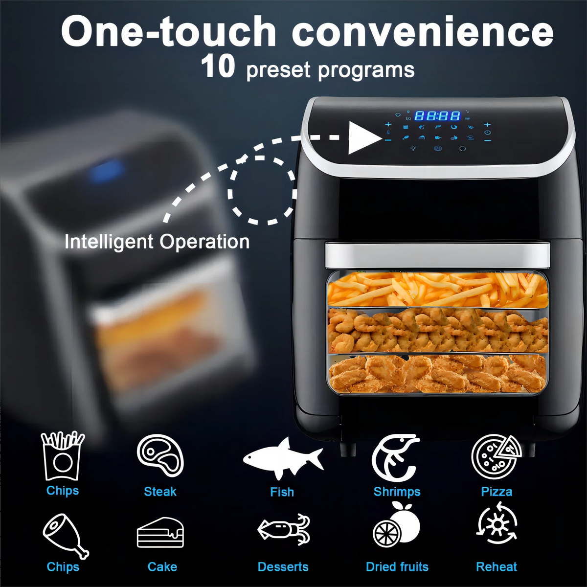 12L 1800W Digital Air Fryer Oven N12456