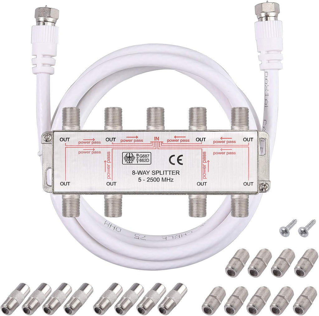 6-Way Coax Cable Splitter 5-2500MHz I37514