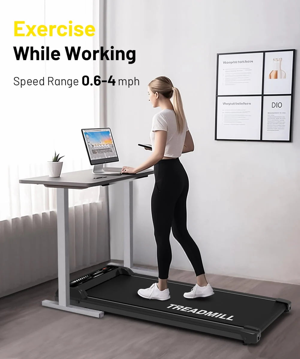 Black Portable Walking Pad Treadmill E608