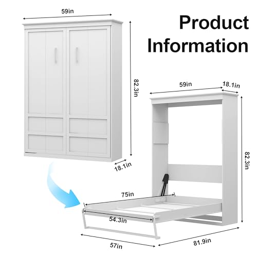 Black Wood Full Size Murphy Bed D36833