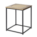19" Wood Industrial Side Table with Metal Frame Stand N411776