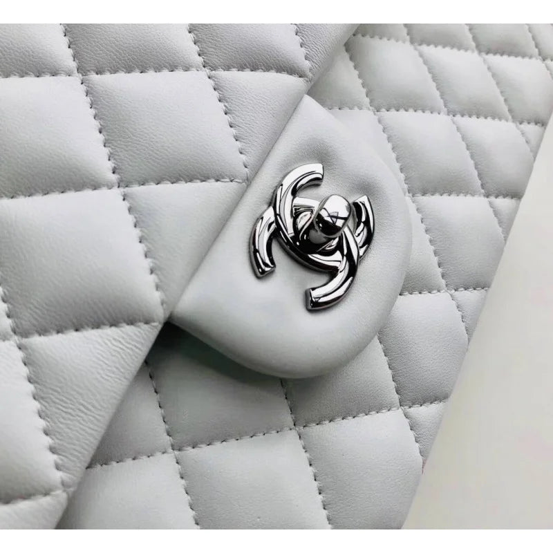 White Lambskin Leather Flap Bag N51860